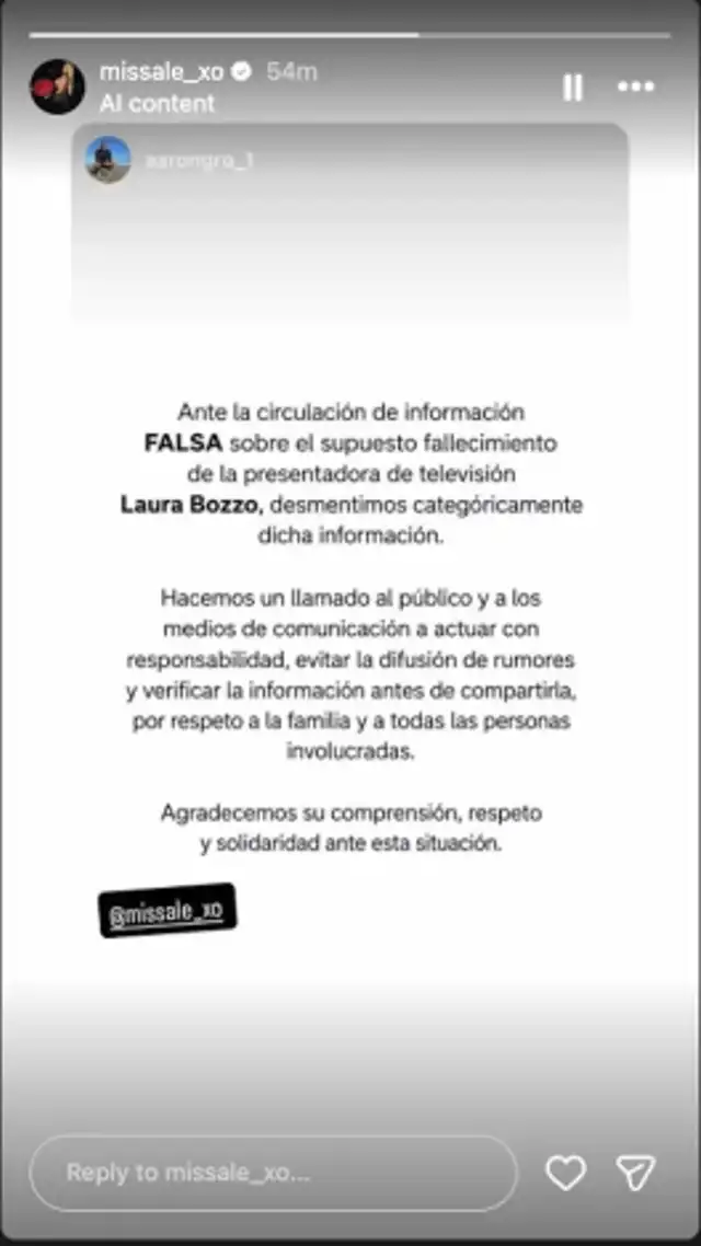 Hija de Laura Bozzo enfurece y afirma que su mamá no está muerta.