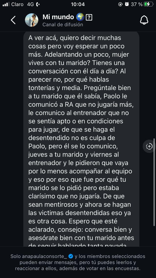 Ana Paula manda contundente mensaje sobre lo ocurrido con Paolo Guerrero - Instagram.