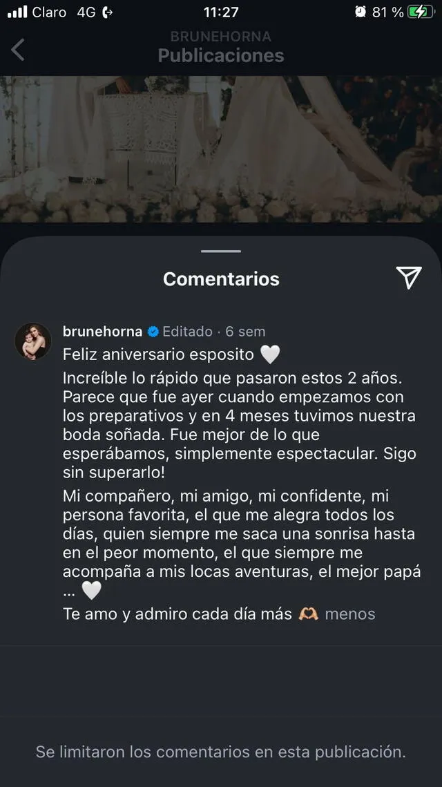 Brunella Horna toma contundente medida tras críticas Brunella Horna toma contundente medida tras críticas