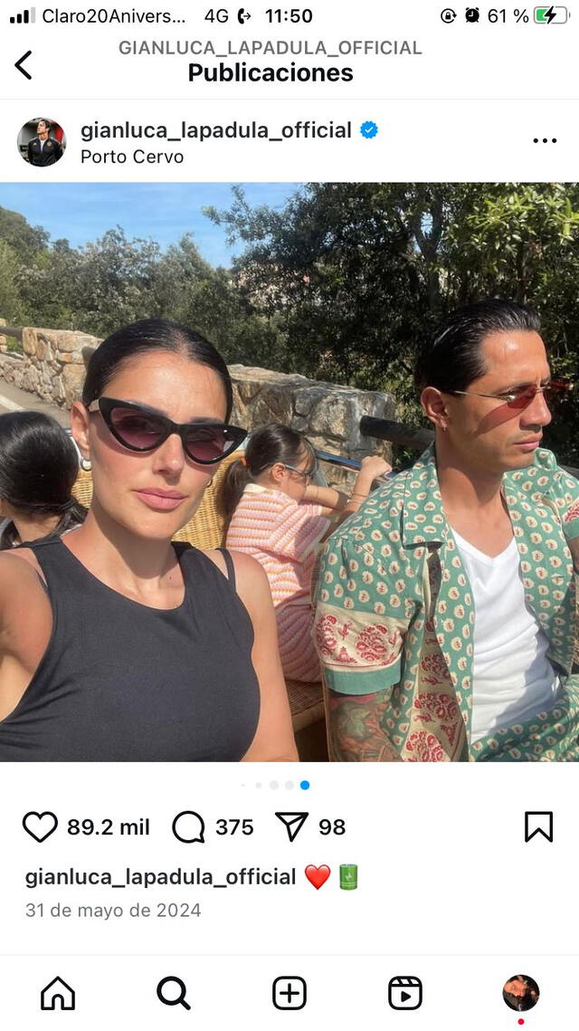  Gianluca Lapadula dedicó última publicación a su esposa poco antes de presunta infidelidad con Macarena Gastaldo 