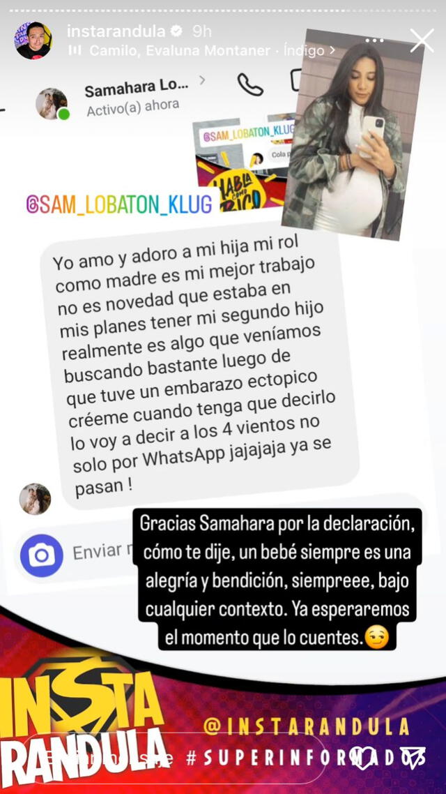 Samahara Lobatón se pronuncia sobre su segundo embarazo.