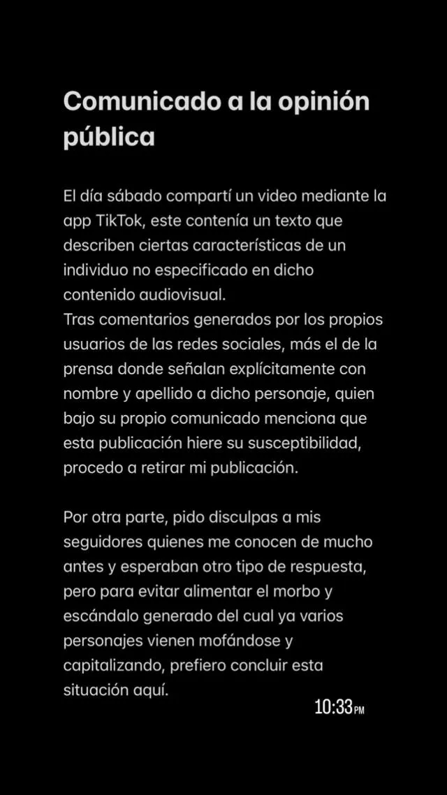 Angelo Alejos se retracta tras video en TikTok.