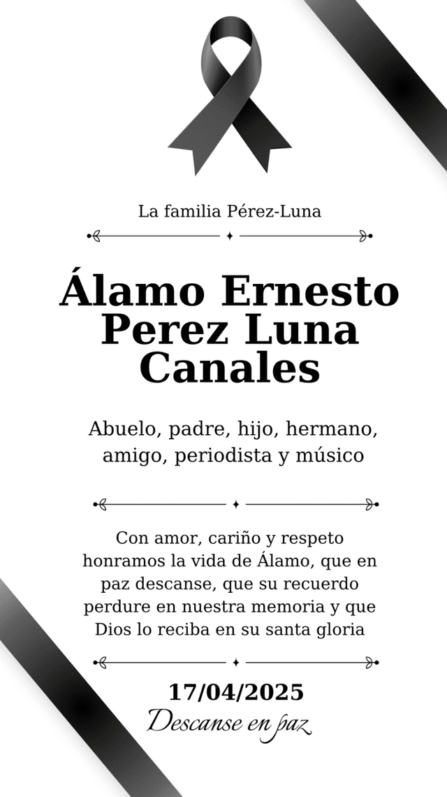 Álvaro Pérez-Luna falleció en la mañana del 17 de abril. Álvaro Pérez-Luna falleció en la mañana del 17 de abril.