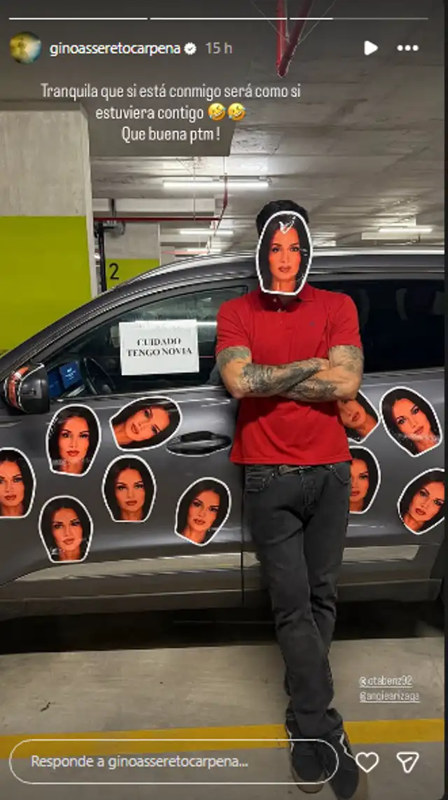 Gino Assereto se divierte con regalo de Angie Arizaga a su hermano.