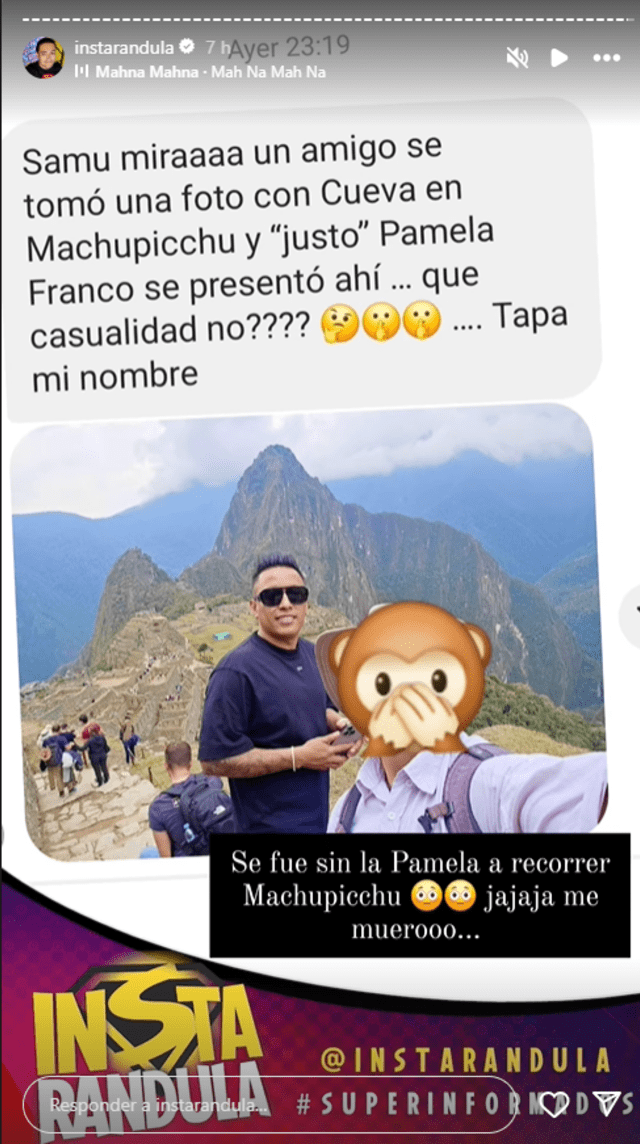 Christian Cueva en Machu Picchu.