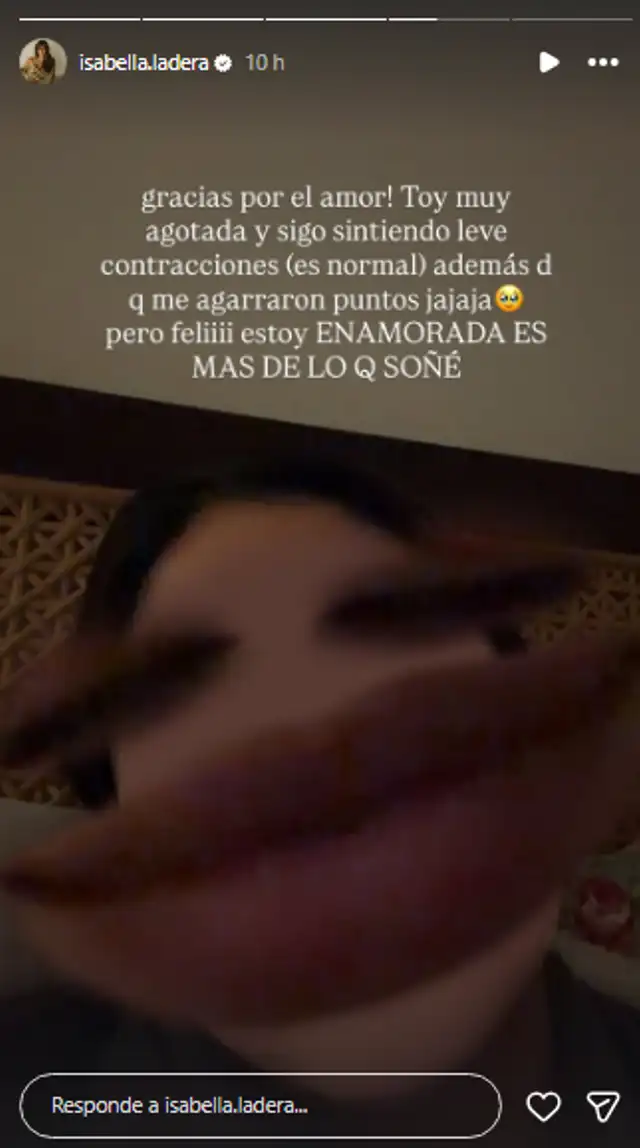 Isabella Ladera agradece a sus seguidores. Isabella Ladera agradece a sus seguidores.