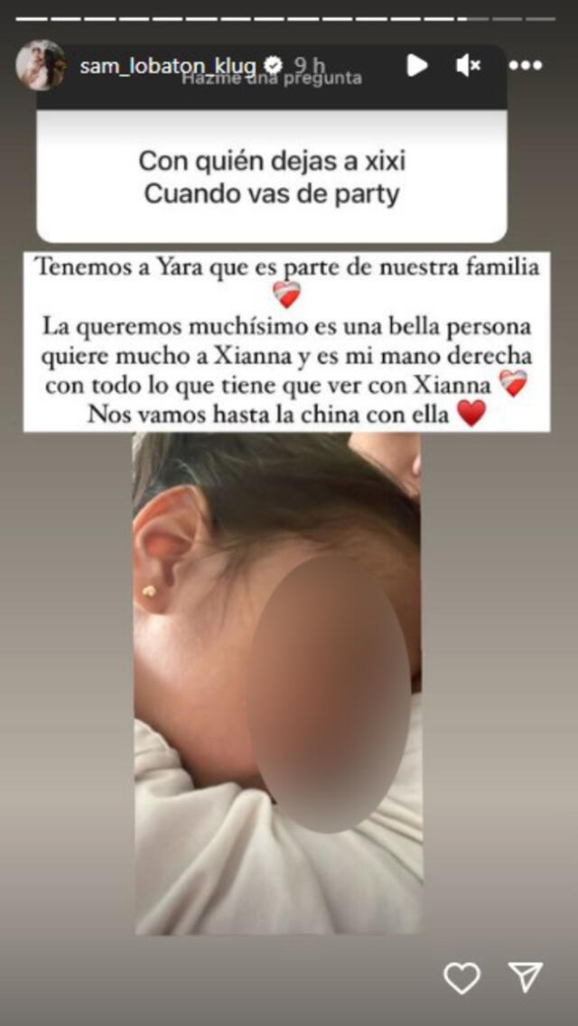 Historia de Instagram de Samahara Lobatón.