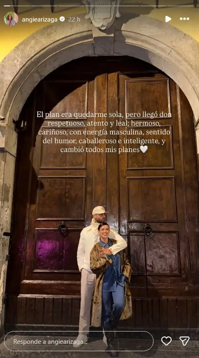 Angie Arizaga y su romántico mensaje tras pedida de mano.