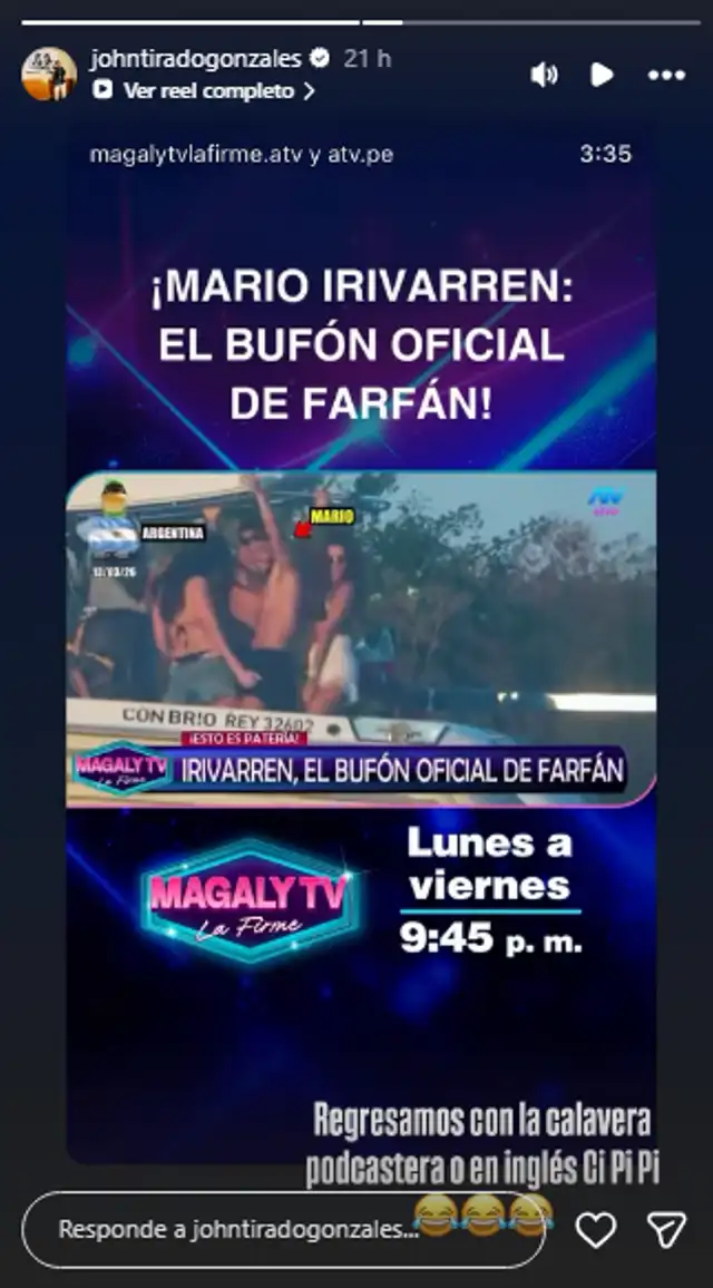Ex urraco anuncia su regreso al programa de Magaly Medina. Ex urraco anuncia su regreso al programa de Magaly Medina.