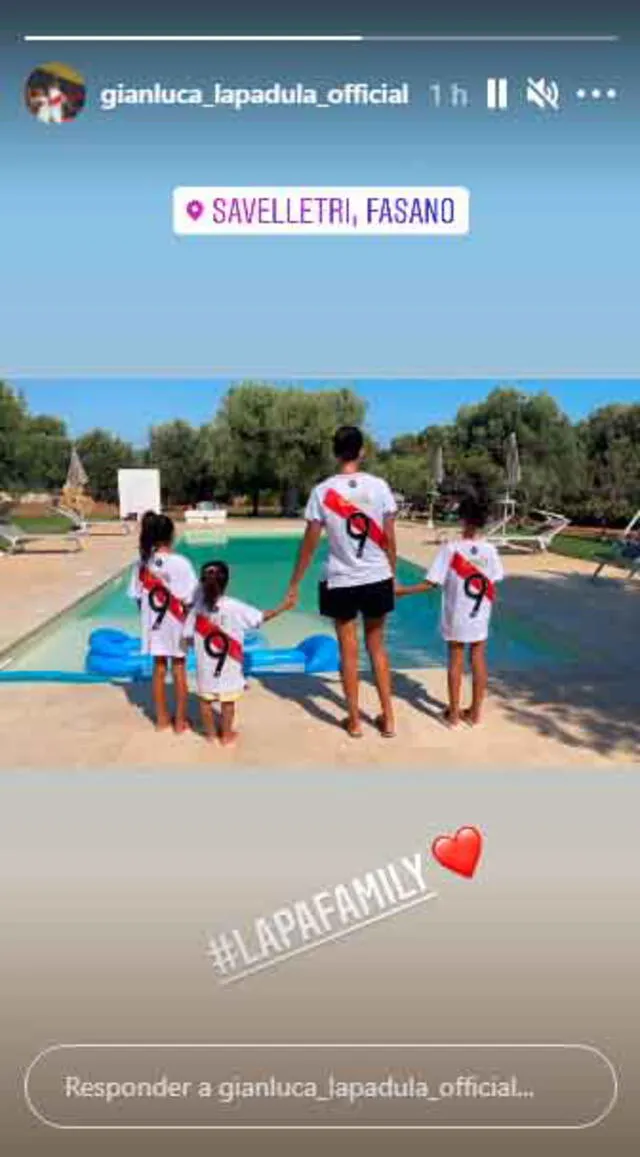 Gianluca Lapadula disfruta de sus hijos mientras duran las vacaciones. | FUENTE: Instagram. 