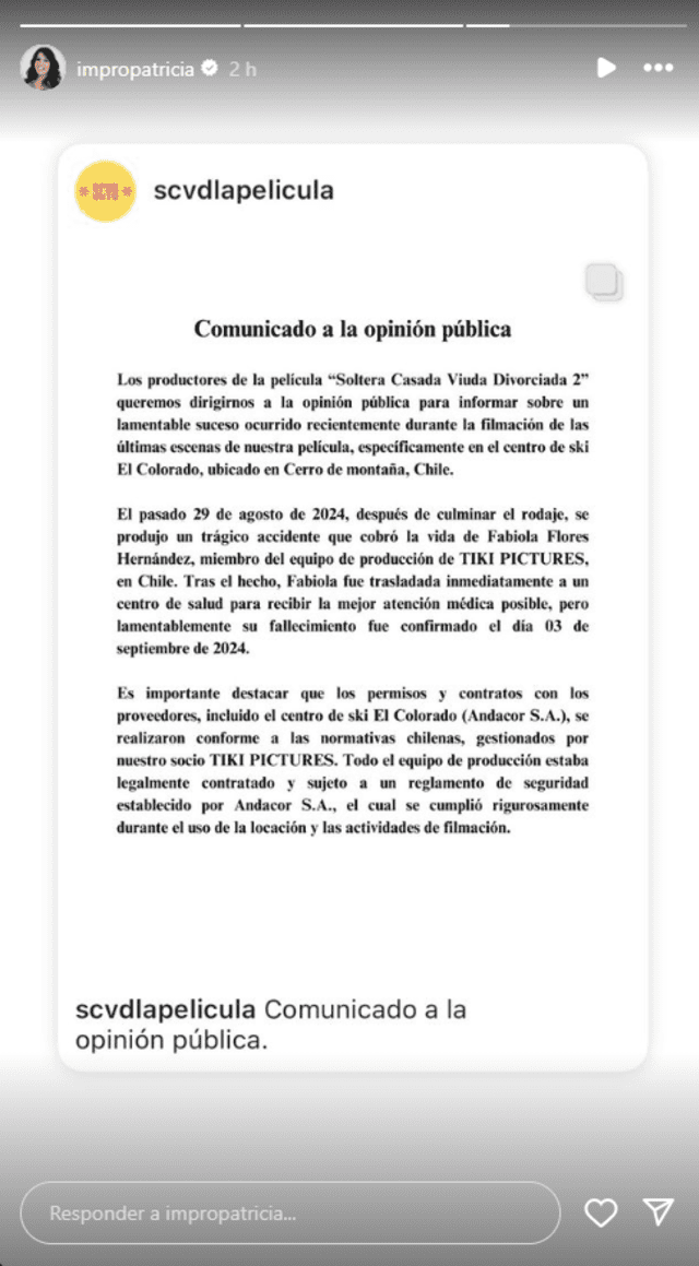 Actrices protagonistas de 'Soltera, casada, viuda, divorciada' se pronuncian sobre trágica muerte de mujer en pleno rodaje.