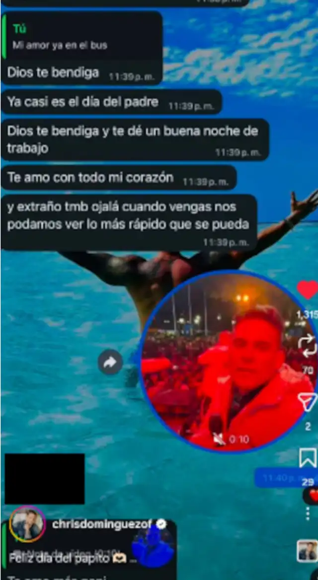 Hija mayor de Christian Domínguez enfurece con él por difundir chat de ambos por el Día del Padre Hija mayor de Christian Domínguez enfurece con él por difundir chat de ambos por el Día del Padre