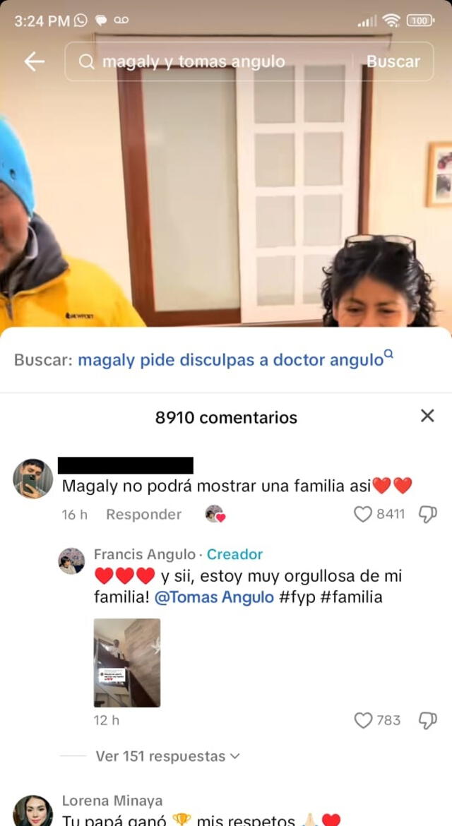 Hija de Tomás Angulo aprueba comentarios contra Magaly.  