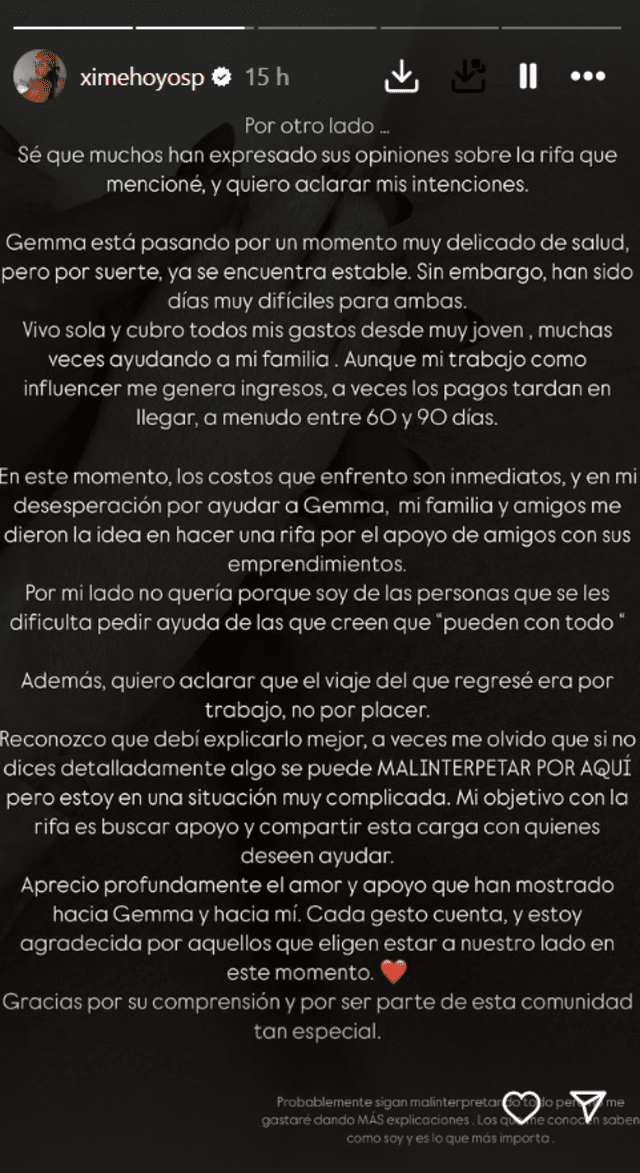 <strong>El comunicado de Ximena Hoyos</strong>. <strong>El comunicado de Ximena Hoyos</strong>.