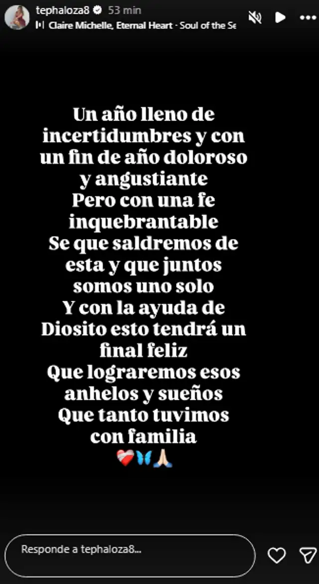 <em>Tepha Loza se muestra sensible en post de Instagram.</em> <em>Tepha Loza se muestra sensible en post de Instagram.</em>