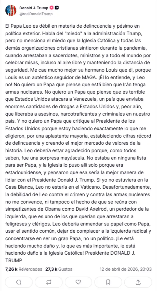 Presidente de EE.UU. Donald Trump