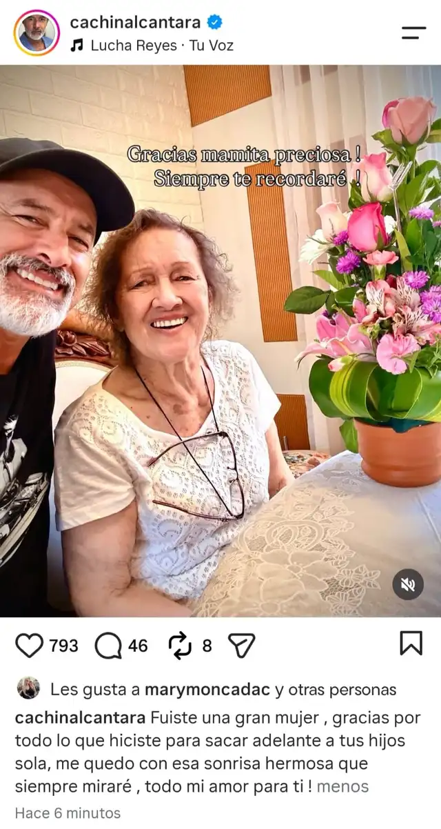 Carlos Alcántara despide a su madre