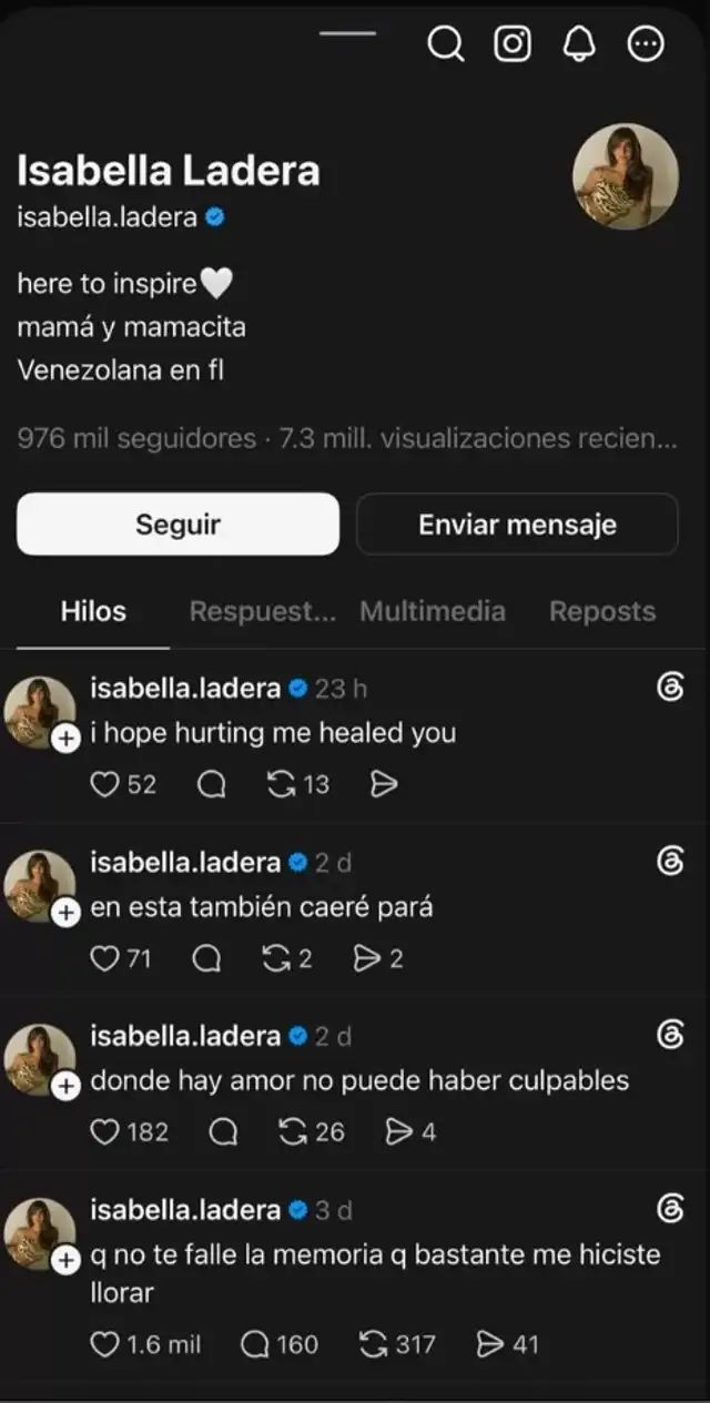 Isabella Ladera sorprende con CONTUNDENTES REFLEXIONES y enciende rumores: ¿Indirecta para Beéle?