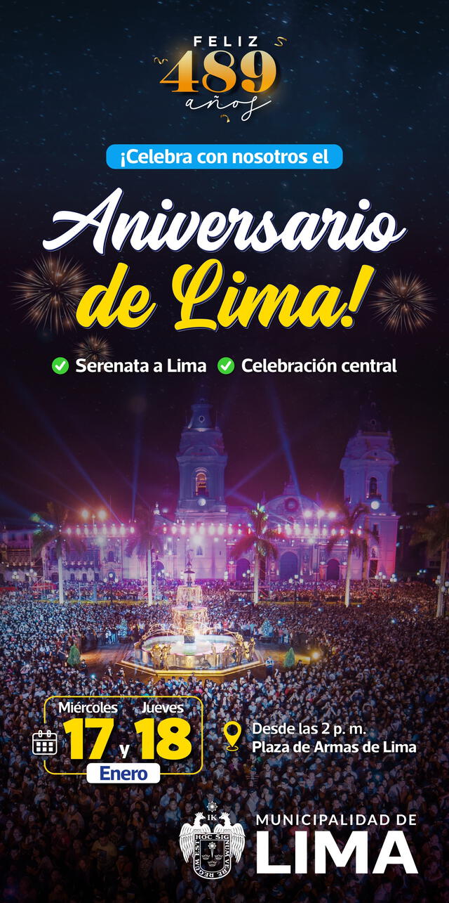 Aniversario de Lima en Plaza de Armas. 