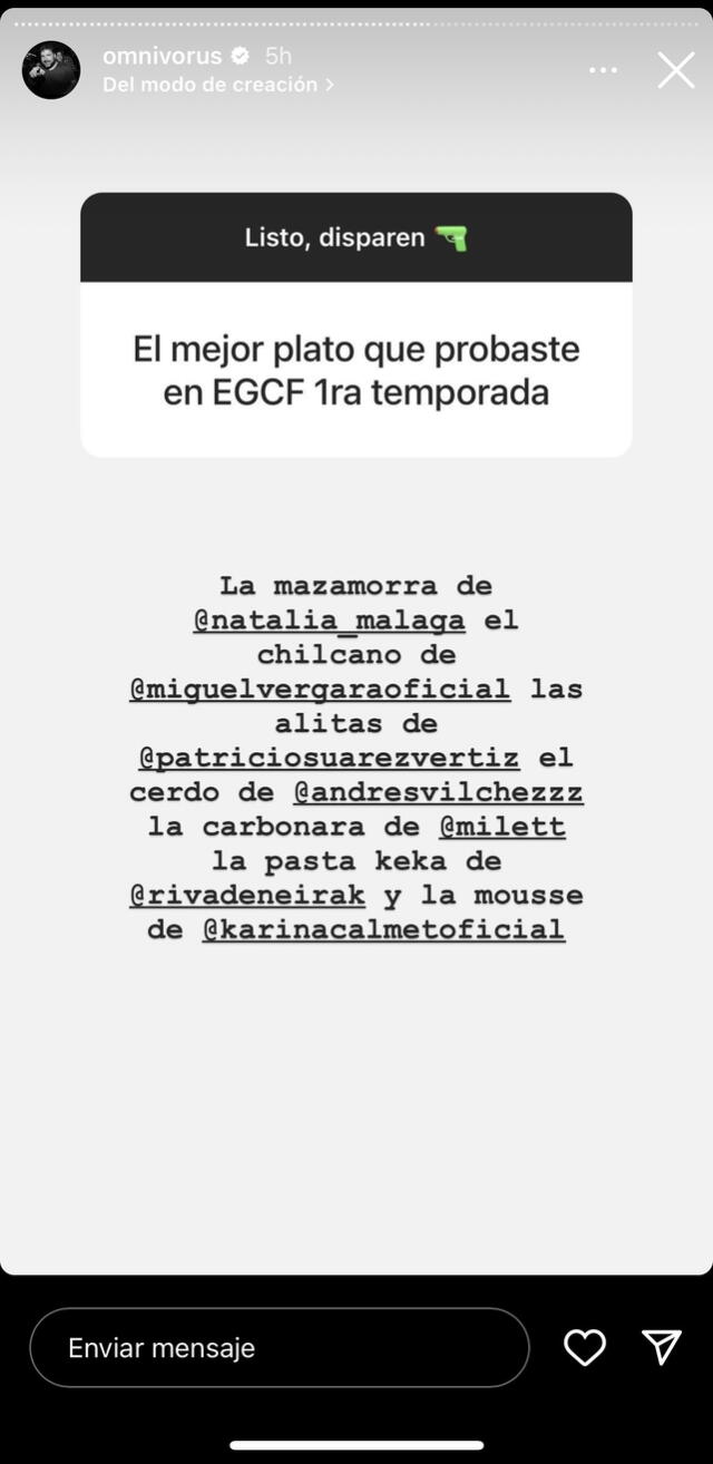  Publicación del periodista gastronómico Javier Masías en Instagram.    