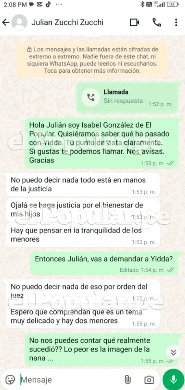 Julián Zucchi rompe su silencio con El Popular tras pelea con Yiddá Eslava.  