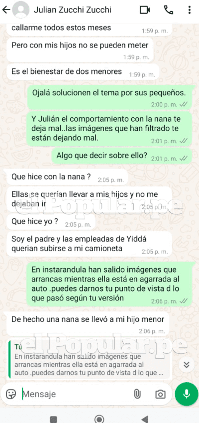 Julián Zucchi rompe su silencio con El Popular tras pelea con Yiddá Eslava.  