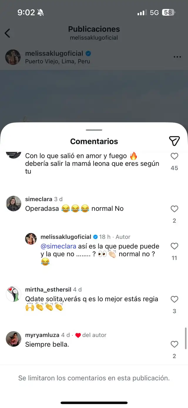 Melissa Klug reaparece y responde fuerte a usuarios en medio de agresión de Bryan Torres a Samahara Lobatón Melissa Klug reaparece y responde fuerte a usuarios en medio de agresión de Bryan Torres a Samahara Lobatón