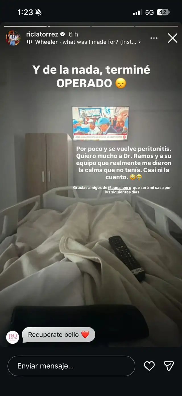 Querido conductor de televisión peruana es hospitalizado y se somete a delicada operación 