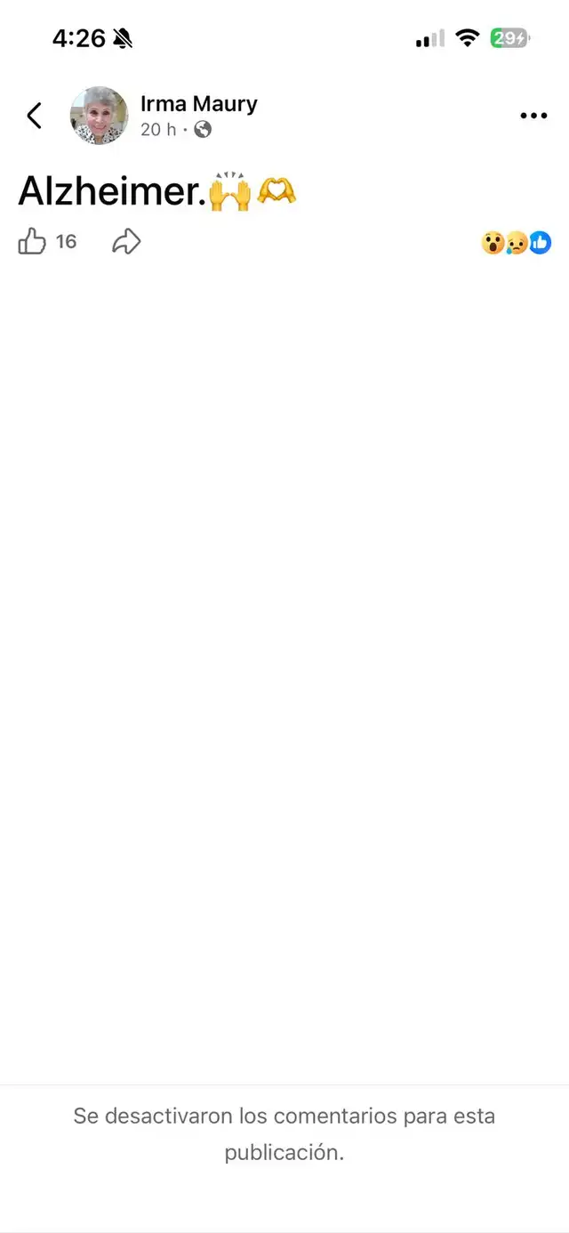 Irma Maury preocupa con impensada publicación sobre dura enfermedad 