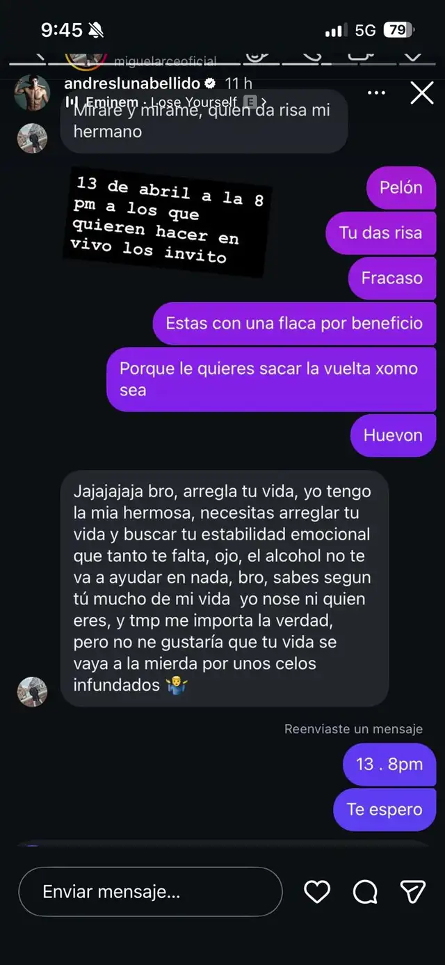 Miguel Arce se pronuncia tras ser acusado de meterse con novia de querido actor peruano
