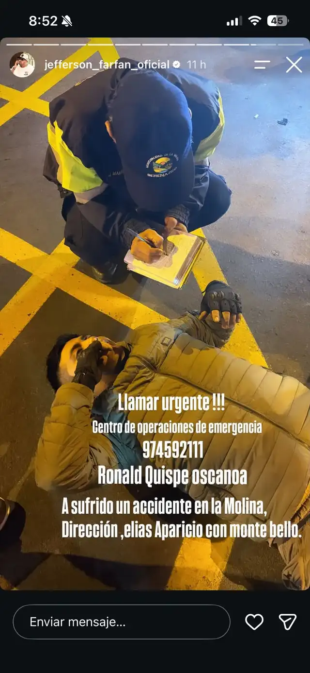Jefferson Farfán preocupa al reportar fuerte accidente de tránsito y hace pedido a la familia 