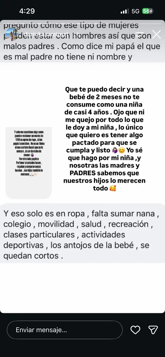 Jefferson Farfán acusa a Darinka Ramírez de comprarle ropa a su segunda bebé con dinero para su hija