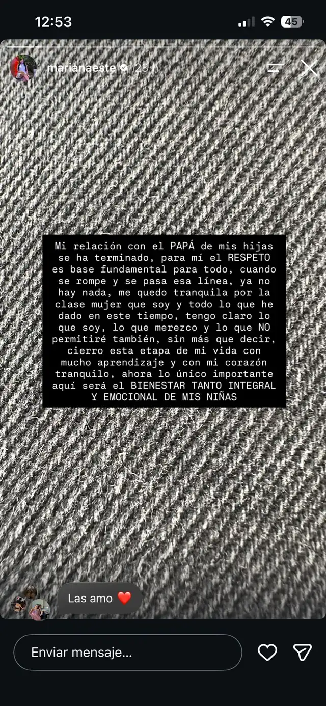 Marianita anuncia el fin de su relación con el padre de sus hijas y revela que le faltó el respeto Marianita anuncia el fin de su relación con el padre de sus hijas y revela que le faltó el respeto