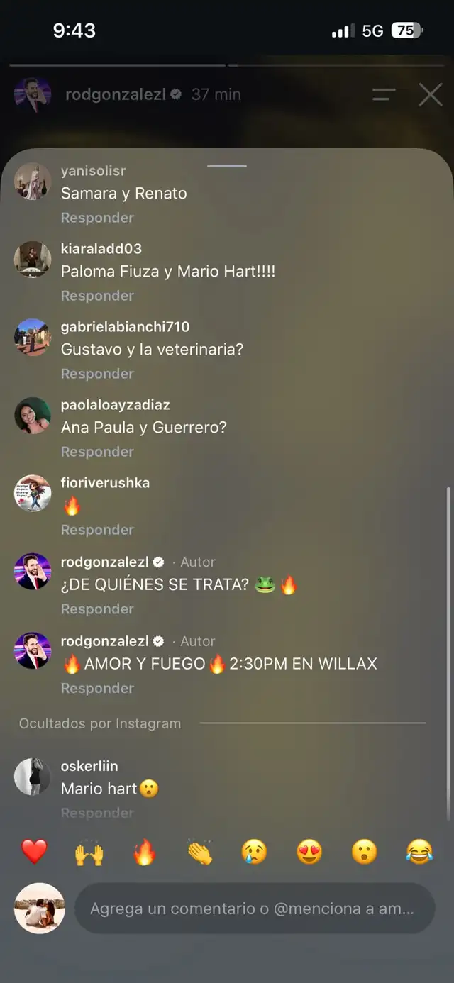 ‘Amor y Fuego’ lanza ‘ampay’ de dos faranduleros besándose y usuarios señalan a Mario Hart y Paloma Fiuza ‘Amor y Fuego’ lanza ‘ampay’ de dos faranduleros besándose y usuarios señalan a Mario Hart y Paloma Fiuza