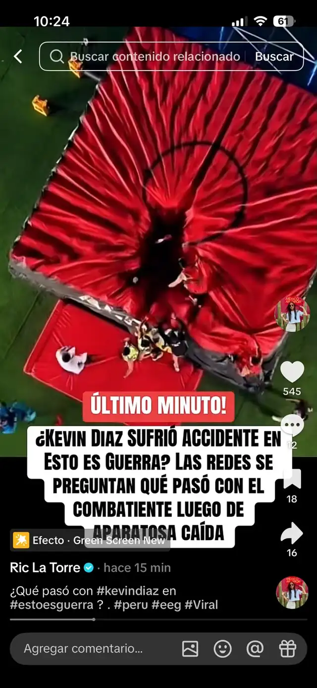 Kevín Díaz sufre accidente en ‘Esto es guerra’ y cae de juego de ocho metros de altura