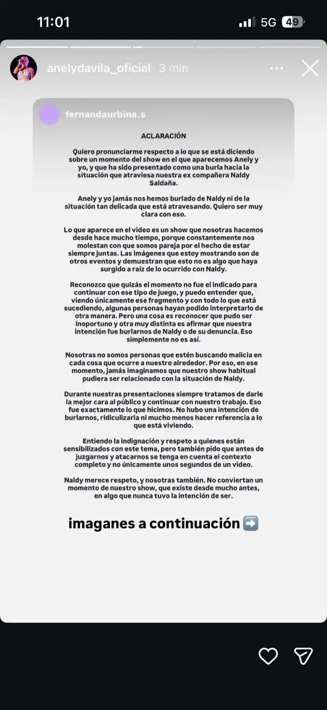 Fernanda Urbina y Anely Dávila hacen impactante revelación sobre su presunta imitación de Naldy Saldaña Fernanda Urbina y Anely Dávila hacen impactante revelación sobre su presunta imitación de Naldy Saldaña