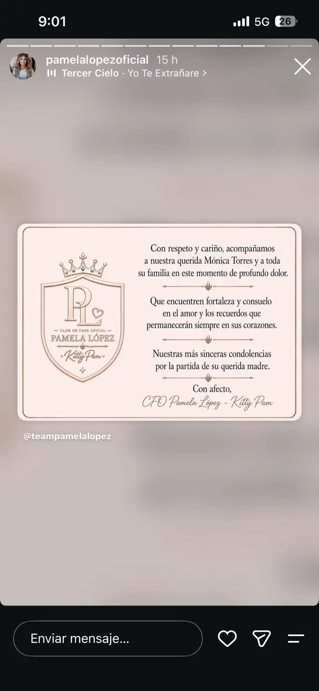 Pamela López confirma muerte de la madre de Mónica Torres. Pamela López confirma muerte de la madre de Mónica Torres.