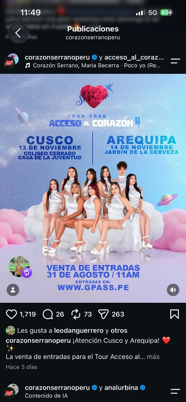 Corazón Serrano incluyó a Briela Cirilo en sus publicidades hace tres días antes de su salida. 