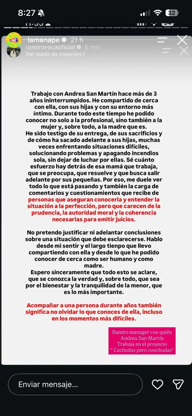 Mánager de Andrea San Martín lo cuenta todo sobre trato de ella con su hija tras grave denuncia de Juan Víctor Sánchez Mánager de Andrea San Martín lo cuenta todo sobre trato de ella con su hija tras grave denuncia de Juan Víctor Sánchez