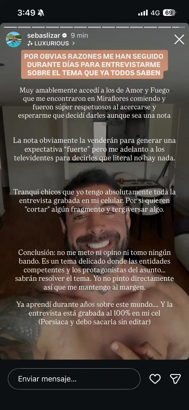 Sebastián Lizarzaburu toma drástica decisión con entrevista donde respondería sobre trato de Andrea San Martín a su hija mayor