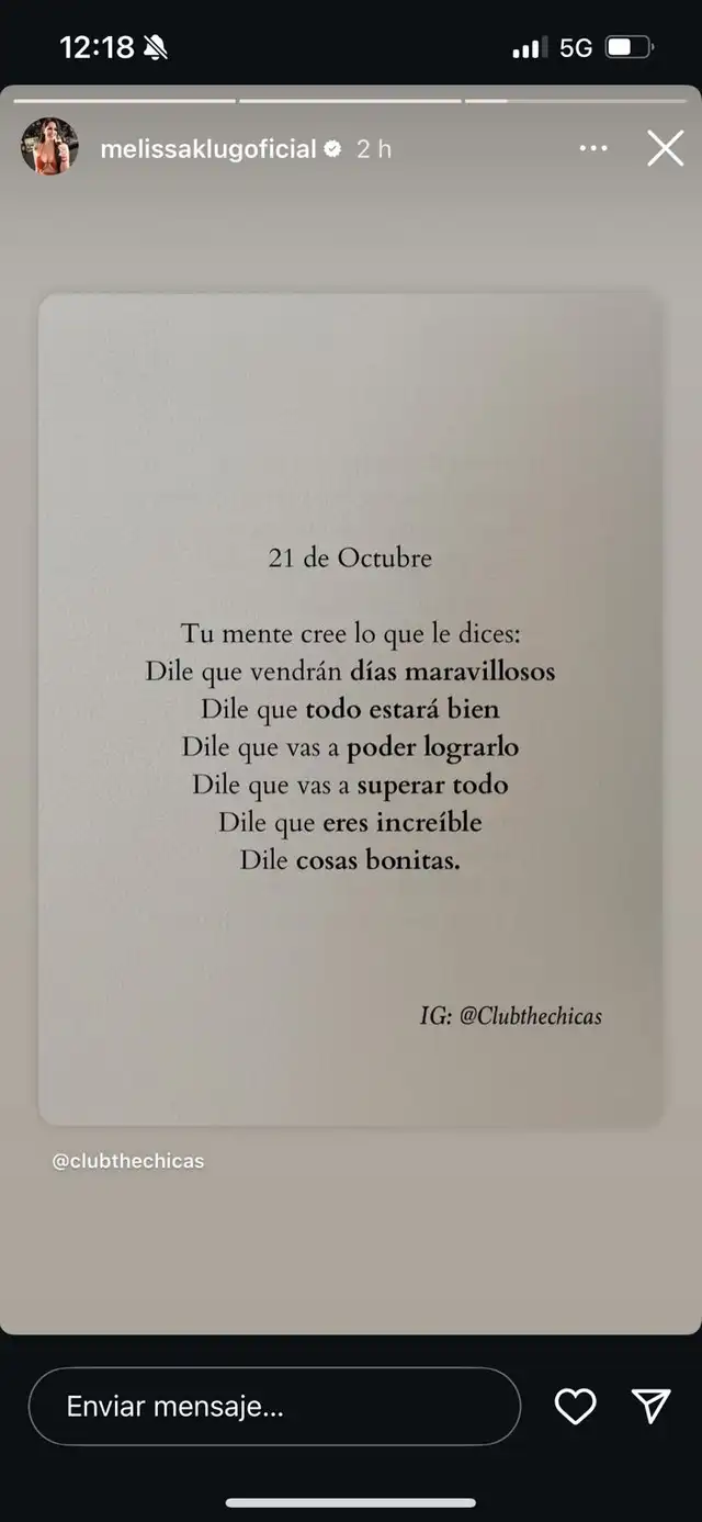  Melissa Klug lanza potente mensaje tras 'búnker' de Jesús Barco 