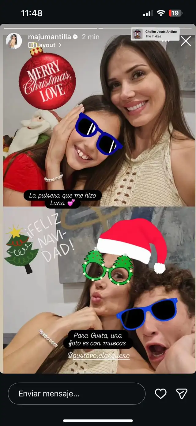  Maju Mantilla protagoniza emotiva escena con Gustavo y su hija en su primera Navidad separada 