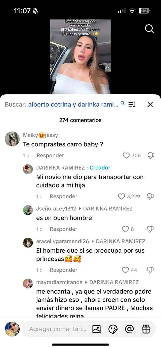  Padre de la segunda bebé de Darinka Ramírez le regala carrazo luego de que Jefferson Farfán se niegue 