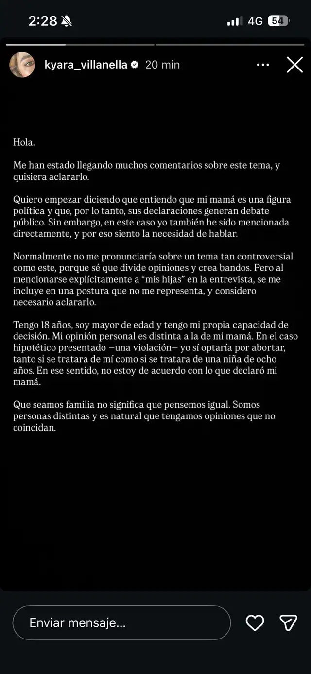  Kyara Villanela enfrenta a Keiko Fujimori por asegurar que tendría bebé si sufre de abuso sexual 