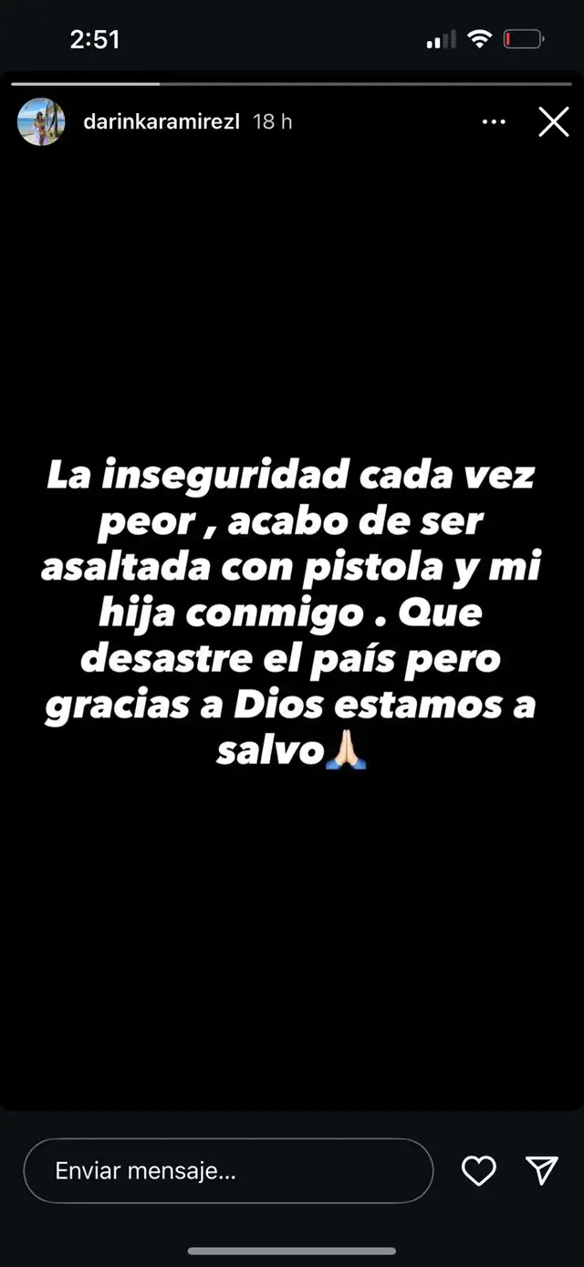 Darinka Ramírez y su hija con Jefferson Farfán sufrieron fuerte asalto a mano armanda Darinka Ramírez y su hija con Jefferson Farfán sufrieron fuerte asalto a mano armanda