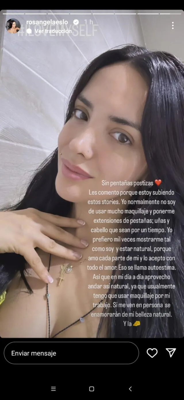 Rosángela Espinoza se muestra al natural.