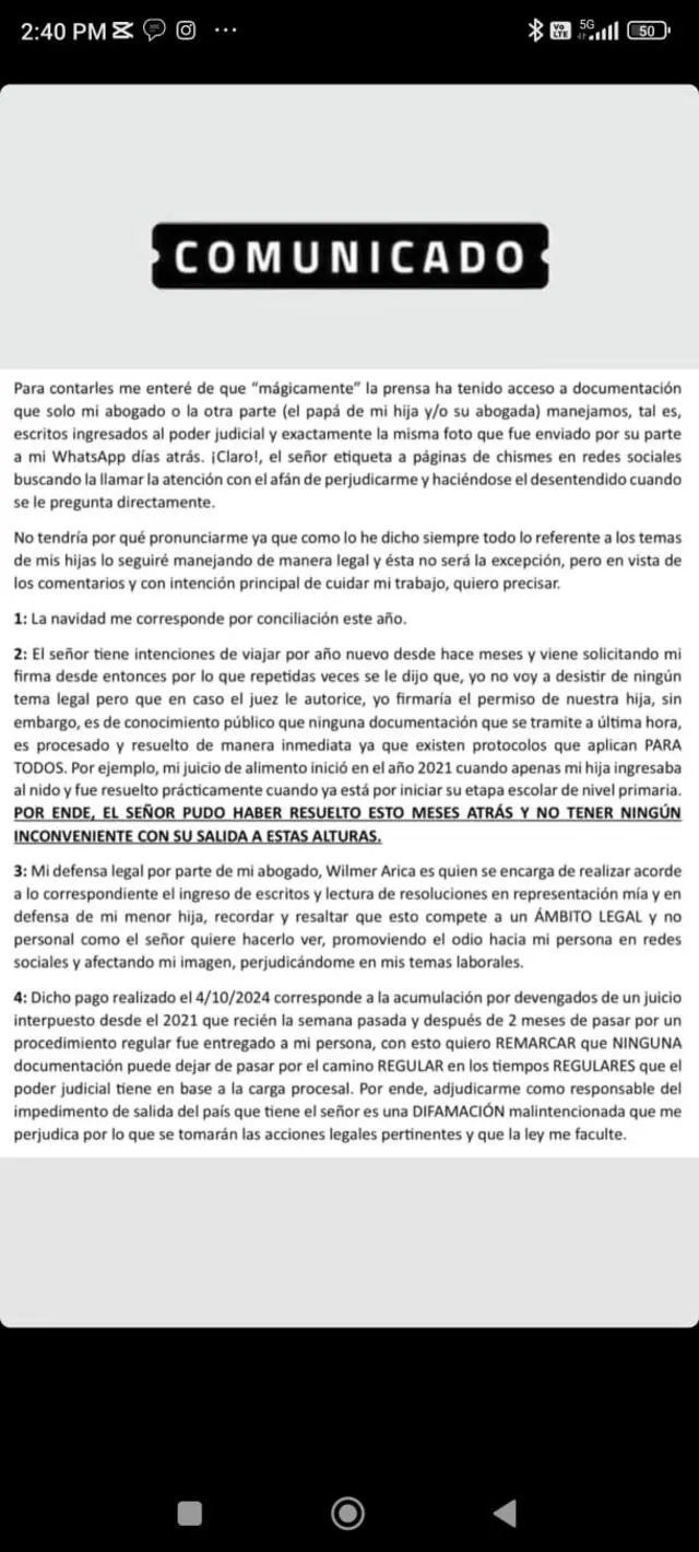 Andrea San Martín lanza comunicado tras acusación en su contra por Juan Víctor.  