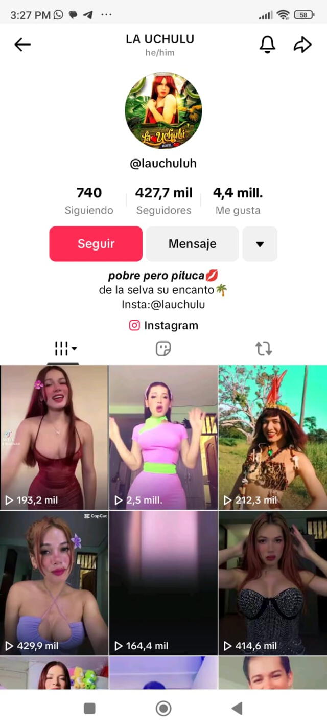 La Uchulú recupera su cuenta de TikTok.  