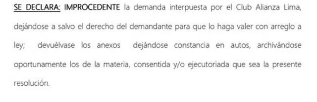 Parte de la demanda de Alianza Lima a GolPerú