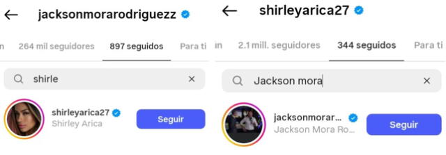 Shirley Arica y Jackson Mora han comenzado a seguirse en Instagram tras el Día del Padre.